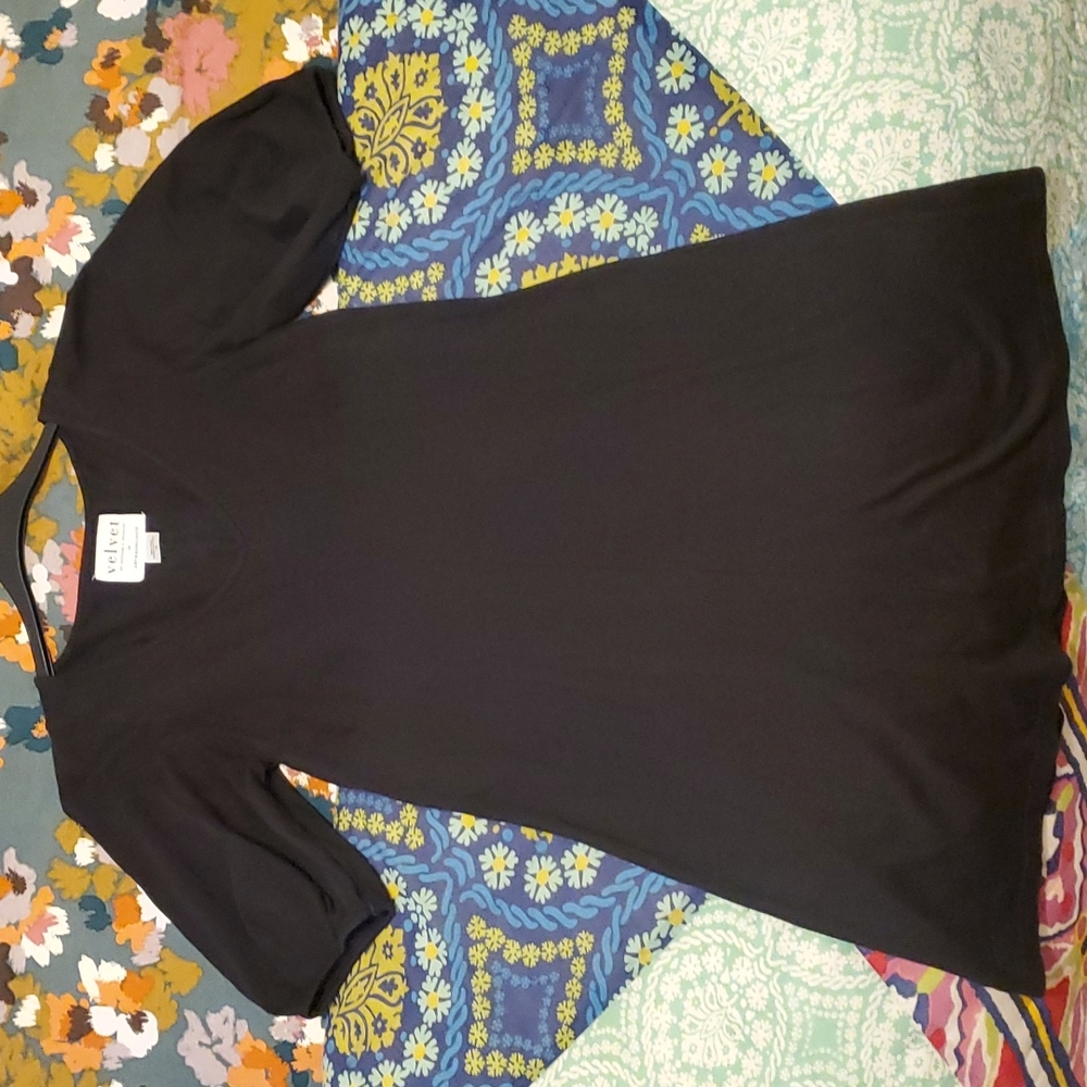 Anthropologie black bubble sleeve dress